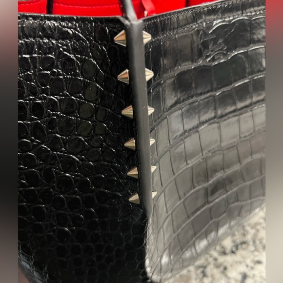 Christian Louboutin Cabarock Croc-effect glossed leather Tote handbag - Picture 10 of 14